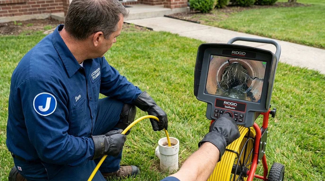 Sewer camera inspection being performed by Johns Plumbing LLC in Pinconning